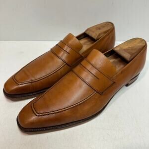 FULLY RESOLED Crockett & Jones x Barneys Granada Light Borwn Penny Loafers 9.5 D